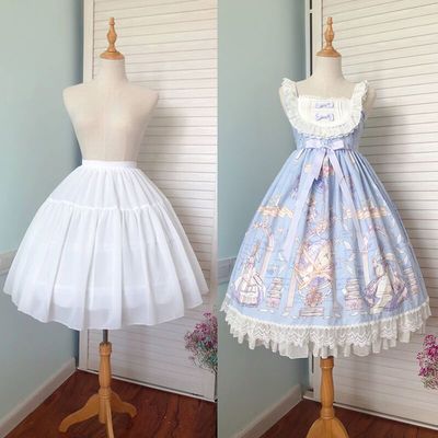 taobao agent Lolita adjustable fish bone 45cm skirt lolita mid -long short daily violent skirt 60cm lining skirt