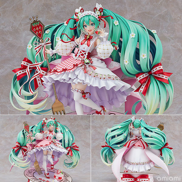New in Stock Gsc Hatsune Miku 15Th Anniversary Strawberry Cake Strawberry Hatsune Figure Reprint