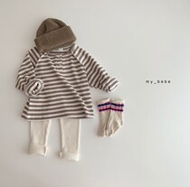 INS Korea with the same child clothing 2022 spring inserts shoulder sleeve t-shirt male and female child casual 100 hitch-knitted blouses