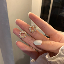 Retro Pearl Earrings Earrings Earrings Woman Lukewarm Wind Superior Pure Silver Pin 2021 New Korea Temperament Net Red Earthy