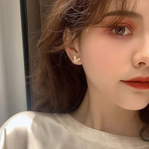 Butterfly Knot Earbone Nail Pure Silver Pin Super Fairy Earrings 2022 New Tide Temperament 100 Hitch Ornament Female Anti-Allergy