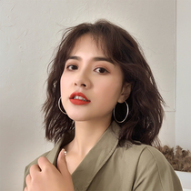 Pure Silver Needle Large Circle Ring Earrings Earrings Woman Superior luxury European and American 2022 New Tide Round Vegetarian Rings Earrings Earrings