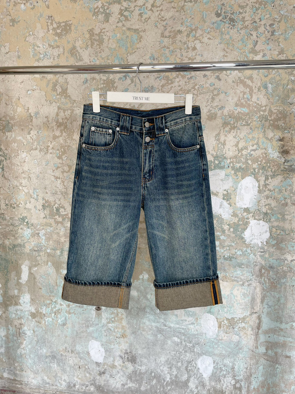 Myday 2026 Spring New Korean Style Design Versatile Slim Fit Flared Cuffed Cropped Jeans 093