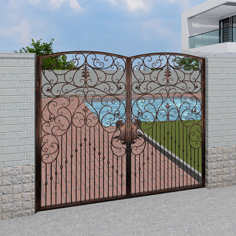 Iron Art Garden Garden Garden Village Door Double Open Iron Door Door
