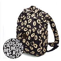 Spot M B M J embroidered fashion black bottom gold lips shoulder backpack school bag travel female bag