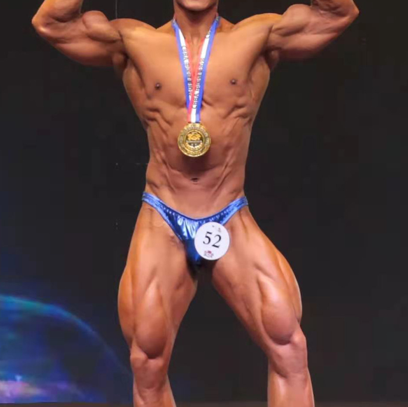 Olympic Bodybuilding Competition Pants, Bodybuilding Competition Briefs, Fitness Competition Pants, Fabric with Shiny Gold Foil, New Model C04