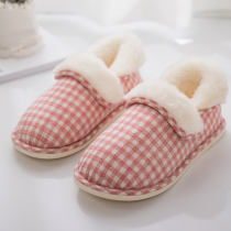 Cotton slippers female winter bag with indoor home home thick-soled non-slip cute cotton shoes thick warm plush slippers