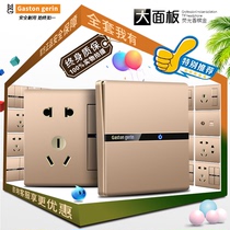 Meilan Rilan 86 concealed switch socket champagne gold board one open single control five-hole two three socket with USB