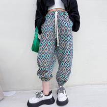 Childrens clothing ethnic wind pants 2022 new male girls trendy CUHK Tong Han Fan outside wearing long pants casual jeans