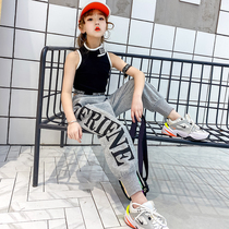 Girls Pants 2021 Summer New Children Net Red Joker Letters Casual Sweatpants Boys Handsome Tong