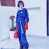 Girls tennis red suit 2022 new CUHK Scout Velvet Silk Suede Short necroptypants Pants Tide boy Two sets