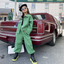 Girl Fried Street Suit 2022 Spring and Autumn Ocean Qi Chess Extra Cover of CUHK Tong Bang Gas Network Red Loose Two Sets Tide