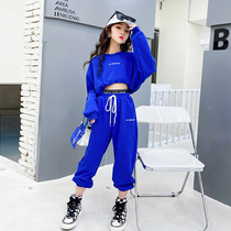 Girl Street Dance Suit Foreign Air Spring Autumn Clothing 2022 New Boys Leisure CUHK Child Loose Sets Two Sets Eben