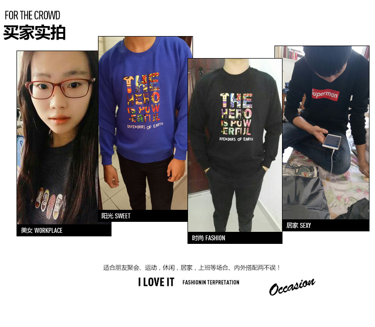 Học sinh thanh niên mùa đông 2018 cộng với áo thun nam nhung dày, áo len dài tay ôm cổ tròn màu đen cotton rộng rãi áo thun trơn nam
