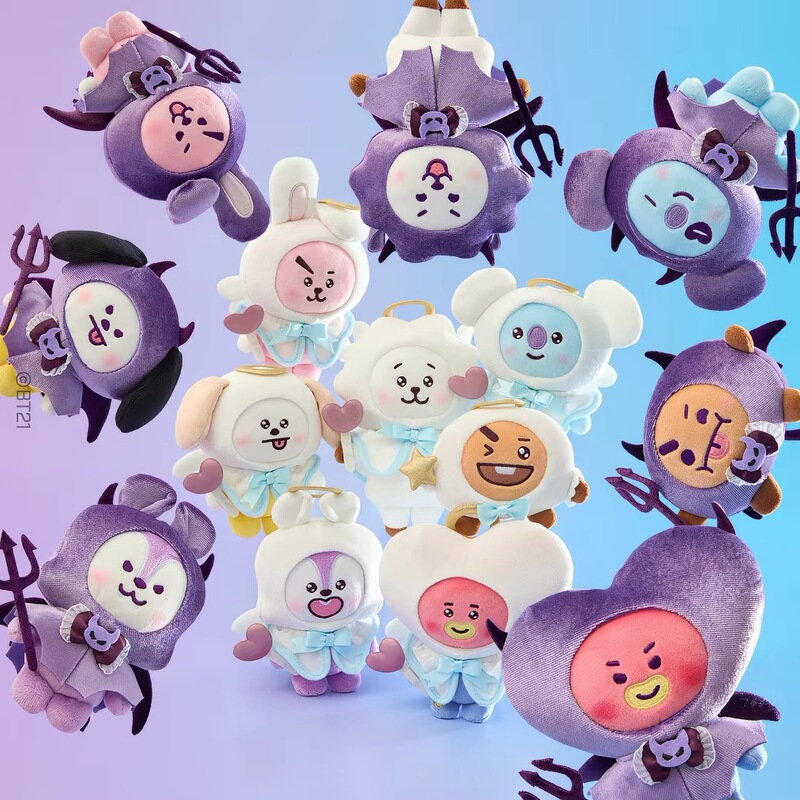 Bt21 Bts Angel and Demon Villain Mini Keychain Bag Pendant Cartoon Doll Ornament Bt21 Bts Angel and Demon Villain Mini Keychain Bag Pendant Cartoon Doll Ornament