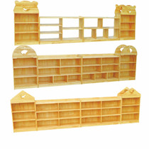 Kindergarten early education Solid wood area combination toy cabinet Pine childrens storage rack Storage rack Finishing area corner cabinet