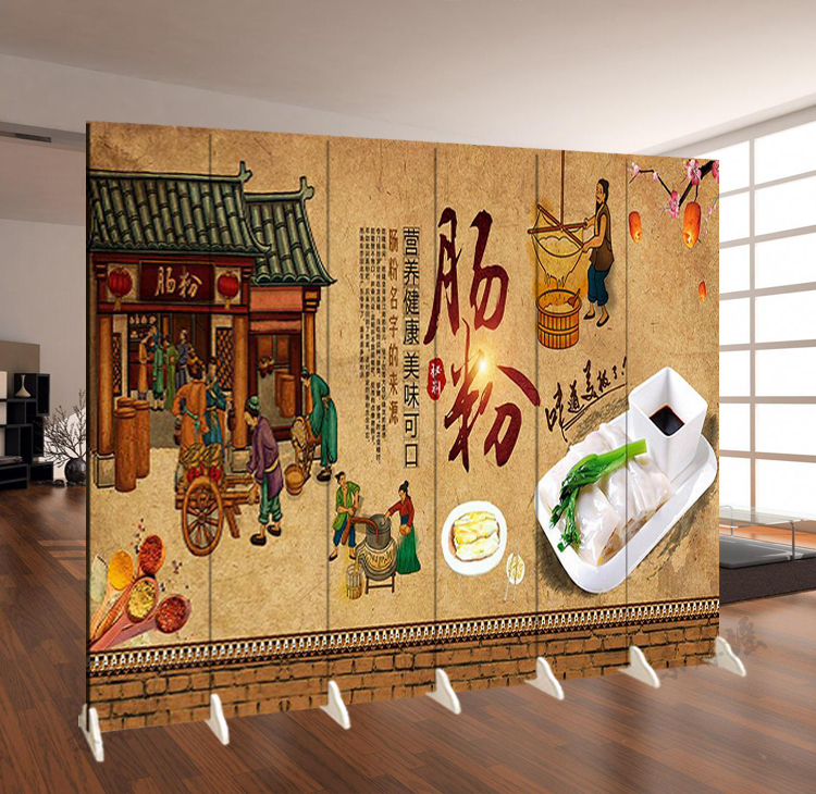 Đồ ăn nhẹ Trung Quốc Xúc xích bột Quảng Đông màn hình nền nhà bếp nhà hàng nhà hàng di động gấp vách ngăn YY neo màn hình chống nước - Màn hình / Cửa sổ bình phong di động