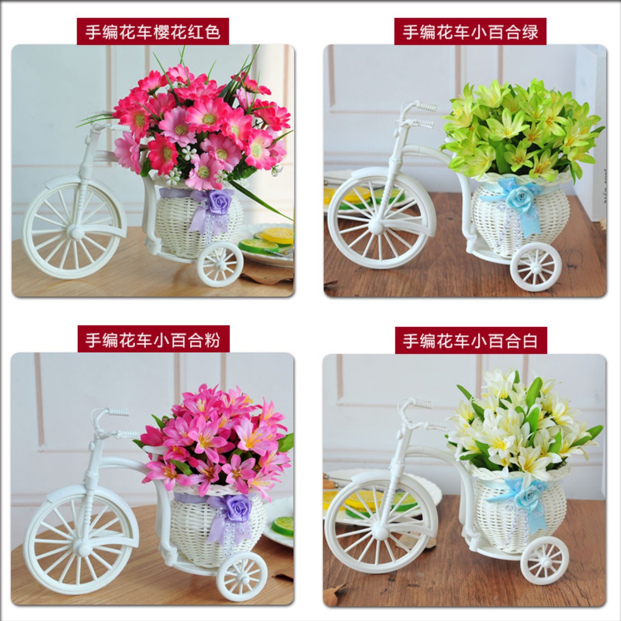 Mô phỏng bó hoa hồng đặt phòng khách nhà bàn nhựa giả hoa trang trí hoa ba bánh nổi trang trí - Trang trí nội thất trang trí phòng khách đơn giản