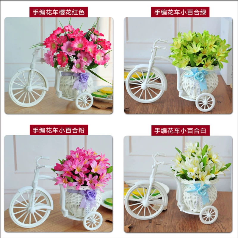 Mô phỏng bó hoa hồng đặt phòng khách nhà bàn nhựa giả hoa trang trí hoa ba bánh nổi trang trí - Trang trí nội thất phụ kiện trang trí nội thất