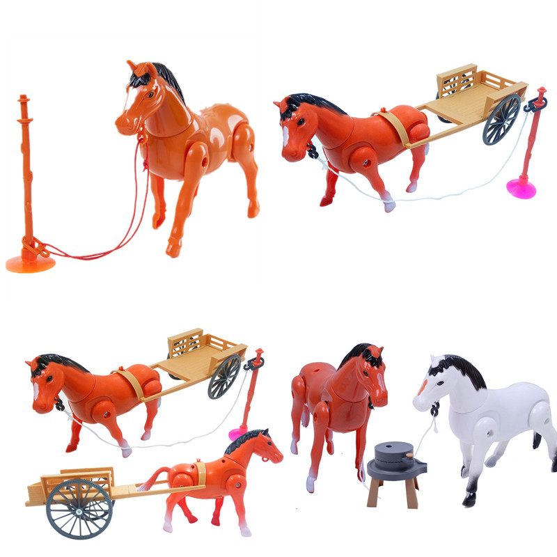 Rotating Pony Electric Toy around Pile Pony Mobile Simulation Yiwu Children's Girl Toy Will Walk Pony