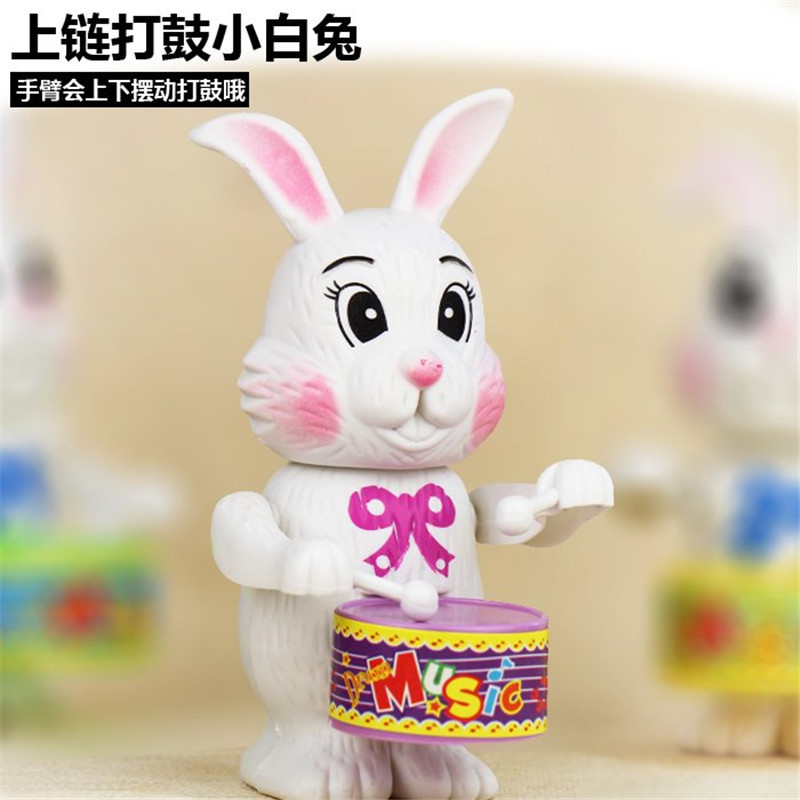 Chain clockwork drums toy rabbit drums drums new strange clockwork toys hot sale promotional gifts