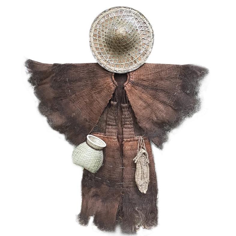 Town House Art Performance Clothing Bamboo Hat Fishermen Craft Gift Decoration Coir Clothes Hat Decoration Nostalgic Ancient Cloak Pure Handmade