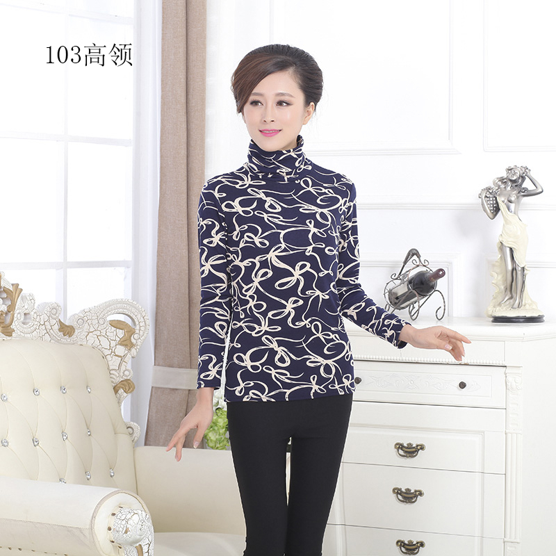 Áo sơ mi nữ dài tay cổ áo sơ mi cổ cao chạm đáy áo Mẹ trung niên chất liệu cotton mùa thu váy trung niên đẹp