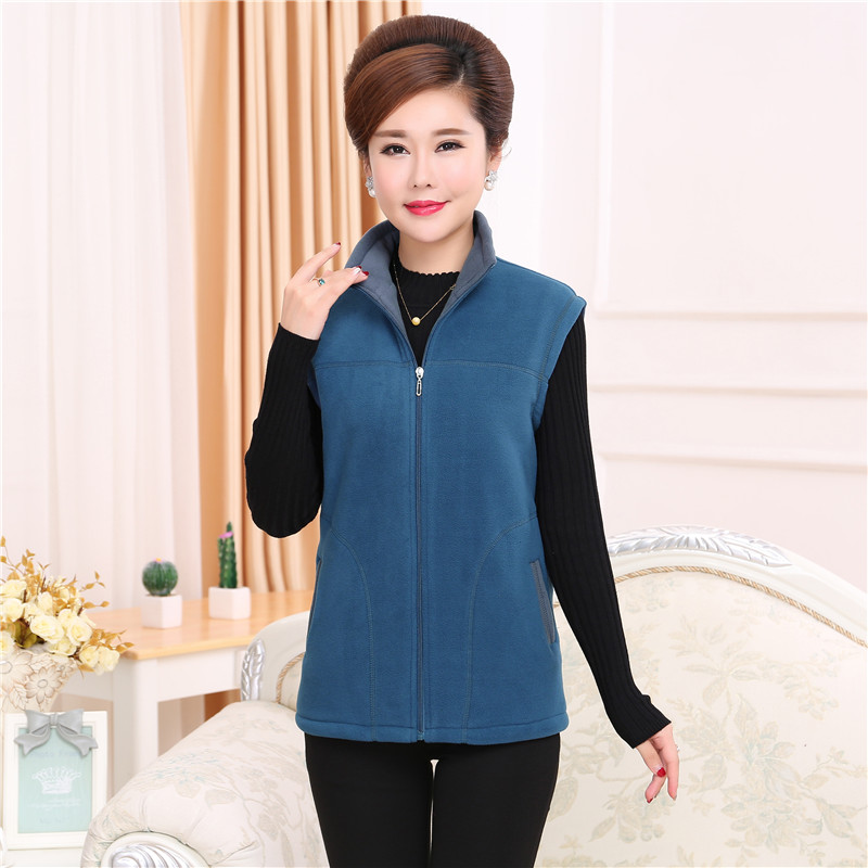 Trung niên mẹ tải vest trung niên mùa thu và mùa đông áo len lông cừu trung niên áo kiểu tuổi trung niên
