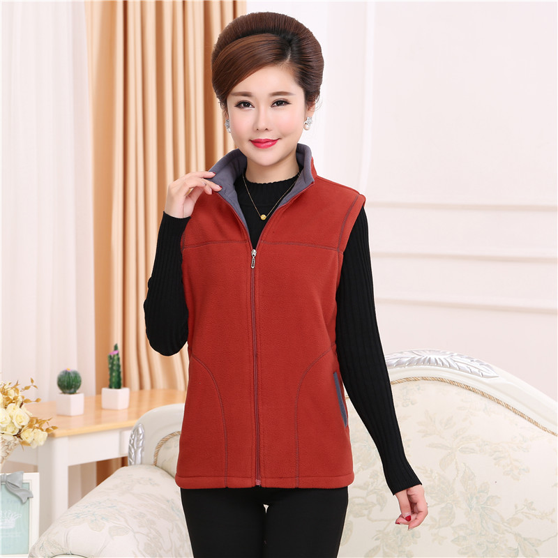 Trung niên mẹ tải vest trung niên mùa thu và mùa đông áo len lông cừu trung niên áo kiểu tuổi trung niên