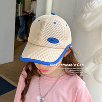 Girls summer mesh breathable baseball cap Korean ins embroidered sun hat childrens fashion duck tongue hat
