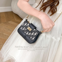 Girls bag 2021 popular new Korean fashion canvas small square bag Joker net chain shoulder bag