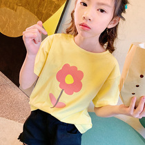 Feifei wardrobe 2020 Summer new girls short sleeve t-shirt in the big boy foreign style cotton childrens print shirt