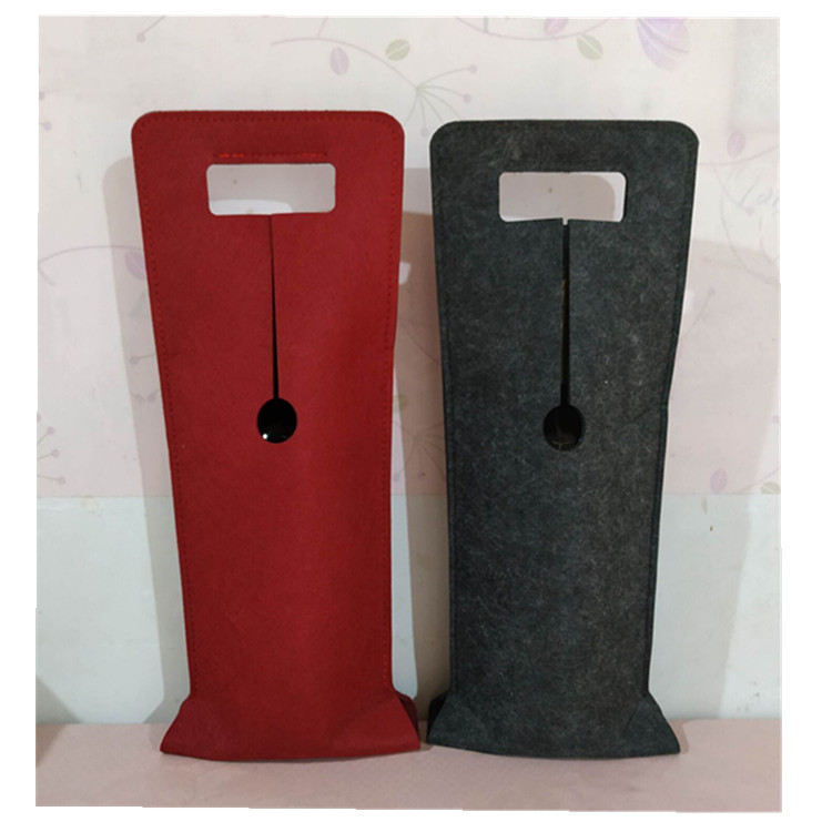 New Year Mid-Autumn Festival red wine gift packaging bag single wine non-woven tote bag felt red wine bag custom