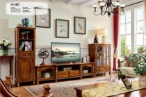  Clever carpenter Belaimei American series solid wood furniture TV cabinet