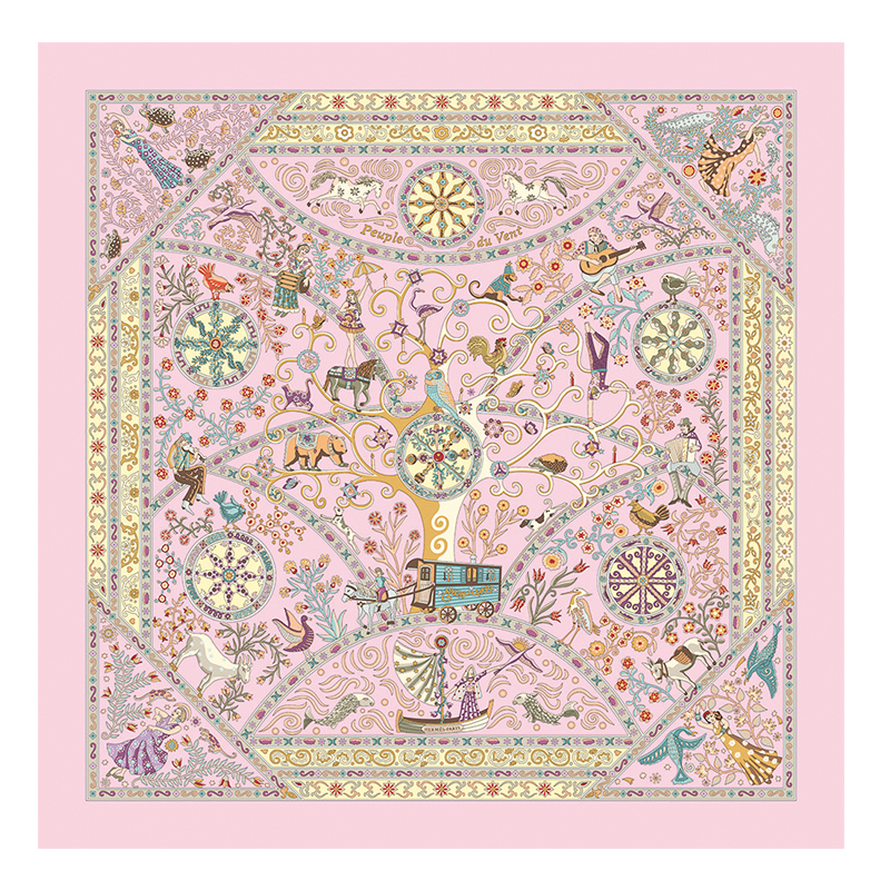 Wind's Children Middle-Ancient Style New High-End Women's 90cm Square Scarf 100% Mulberry Silk Scarf Twill Silk Scarf Gift Box Set Wind's Children Middle-Ancient Style New High-End Women's 90cm Square Scarf 100% Mulberry Silk Scarf Twill Silk Scarf Gift Box Set