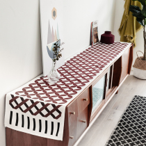 Modern minimalist geometric fabric table flag waterproof table flag cloth tablecloth long TV cabinet cloth tea table towel tea flag thickening
