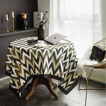 Black gold geometric marble Nordic light and luxurious table cloth waterproof table cloth art square table cloth table cloth table cloth