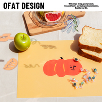 One orange simple and cute ins style mat student children PVC mat placemat insulation student waterproof and oil-proof