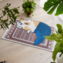 Cartoon cat cute animal shaped ring silk mat carpet door mat entrance mat home entrance mat home entrance mat