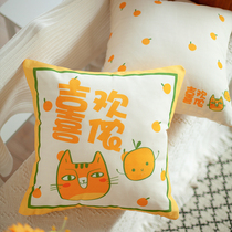 Fun good luck big cat cartoon series pillow case living room sofa cushion pillow bedroom bed head big backrest