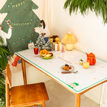 An Orange Christmas Little Old Man Cute Pvc Cartoon Table Mat Waterproof Student Home Writing Desktop Tea Table Soft Glass