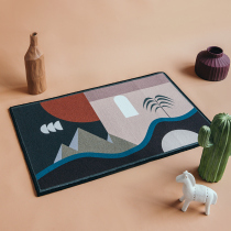 Simple geometric entry floor mat absorbent polyester suede dustproof bedroom door mat toilet non-slip mat foot mat