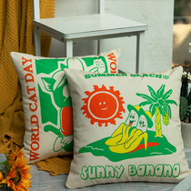 Original American cartoon trend pillow case living room sofa pillow waist pillow waist bedroom bedside cushion office pillow