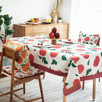 Net red fruit small fresh rectangular dining table cloth cloth art cotton linen table cloth tea table cloth living room dining room Home