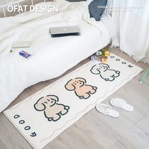 One Orange Cute Puppy Imitation Cashmere Duck Teenage Girl Bed Side Blanket Carpet Bedroom Living Room Room Bed Lower Tea Blanket