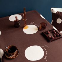 Modern minimalist ins wave dot waterproof tablecloth fabric thickened rectangular dining tablecloth household living room coffee table tablecloth