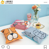 Small cotton and linen storage napkin box pumping paper box Cartoon paper towel bag Fabric hanging paper towel cover living room car