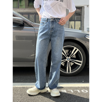 CCJE good version with ease into spring and summer 100 Lap Loose Straight Barrel Casual Pants Port Wind Trendy Boys Jeans Long Pants