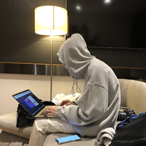 CCJE mens spring thin sweater ins port wind winter top loose Korean coat Gray hoodie mens tide