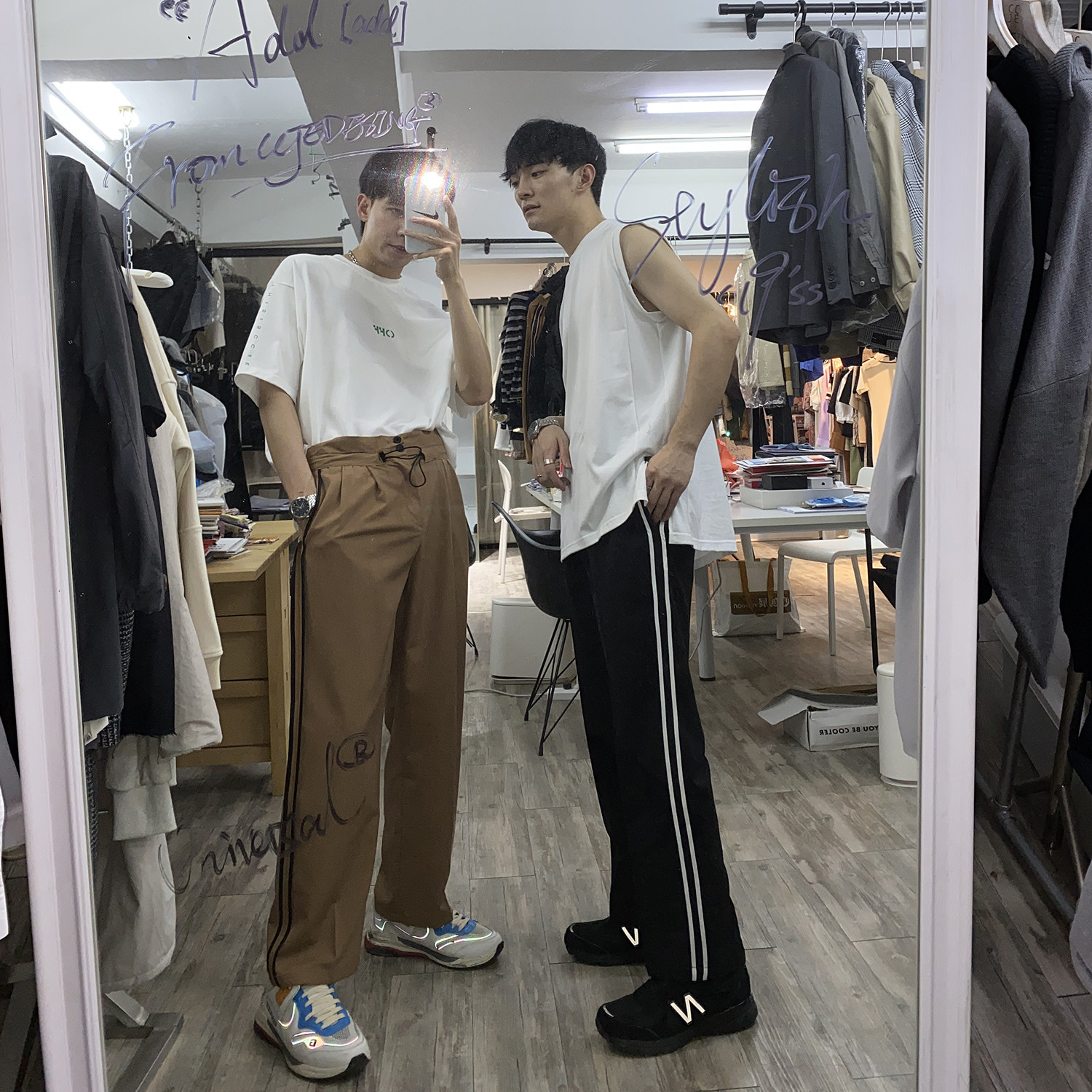 CCJE2022 Nets Red Pants Men's Autumn Style Straight Barrel Casual Pants Black Harbor Wind Pituality Fashion 100 Hitch Pants Man